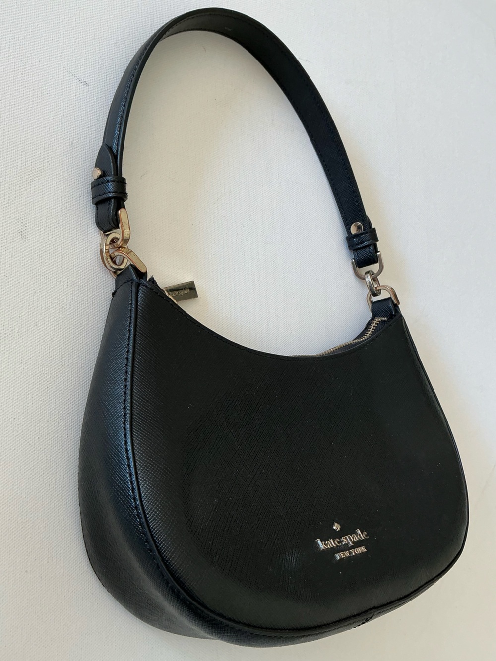 Kate Spade New York Black Saffiano Leather Mini Shoulder Bag Purse - Picture 3 of 15